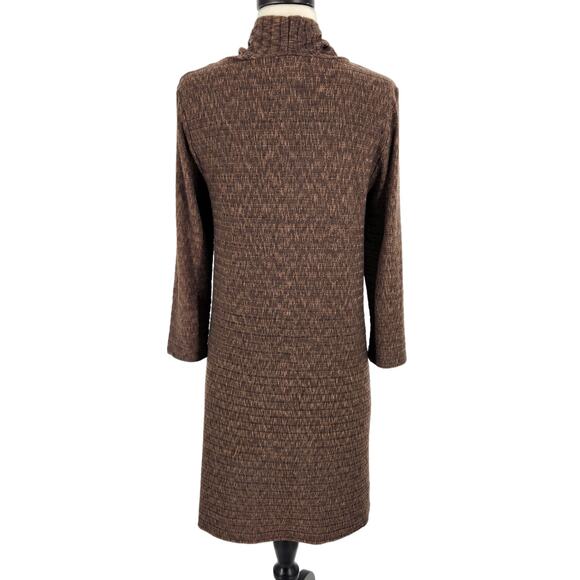 Puella Ribbed Knit Tunic Mock Turtleneck Sweater Brown Womens Size Large - Picture 5 of 8